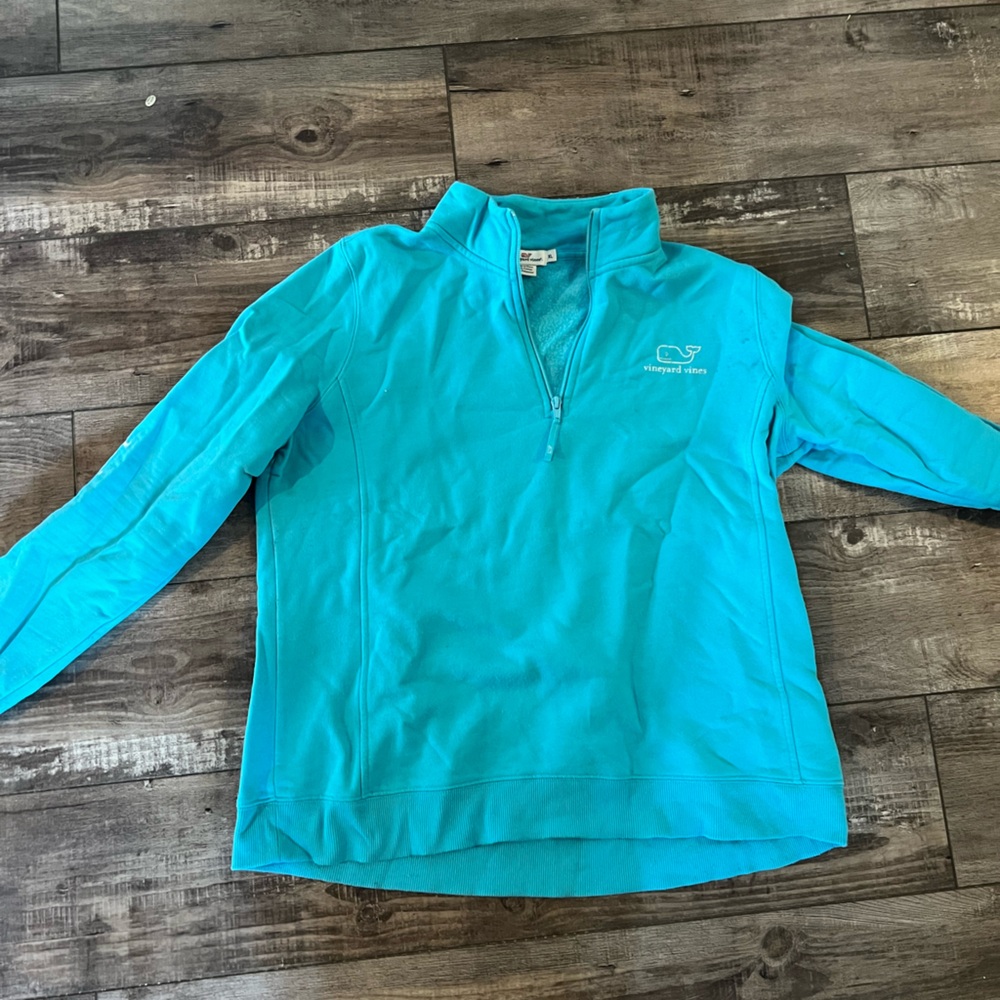 Vineyard Vines Turquoise Quarter-Zip Sweatshirt